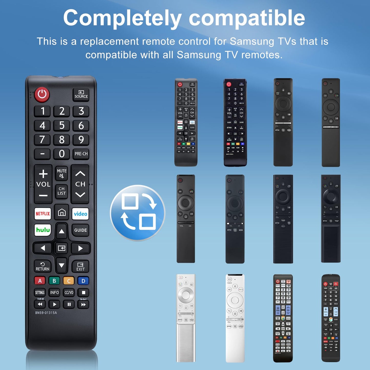 【Pack of 2】 New Universal Remote for All Samsung TV Remote, Replacement Compatible for All Samsung Smart TV, LED, LCD, HDTV, 3D, Series TV