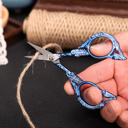 YOUGUOM Embroidery Scissors, Small Sharp Pointed Detail Shears for DIY Craft Needlework Yarn Sewing Cross Stitch Thread Cutting Handicraft Tool, 4.6in Blue Little Bird