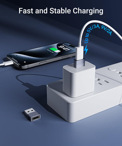 Syntech USB C Female to USB Male Adapter Pack of 3 [Travel Must Haves, Aluminum] USB C to USB Adapter, Type C Charger Cable Power Converter Compatible with iPhone 15 Apple Watch AirPods CarPlay, etc.