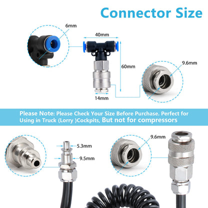 Fippy Truck Air Duster Gun with 5 Metre Recoil Air Hose, Air Seat Blow Dust Gun Heavy Duty Air Gun Cleaning Kit for Truck Semi Trailers