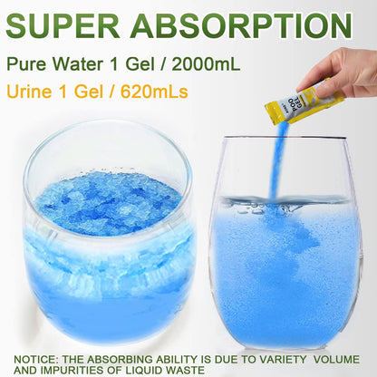 AOKE Portable Toilet Absorbent Gel Powder - Lemon 25 Pack Poo Deodorizing Treatment for Outdoor Camping and Hiking