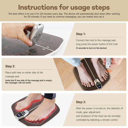 Foot Massager Mat for Neuropathy,EMS Foot Massager for Circulation and Pain Relief, Foldable Feet and Calves Massage Machine with 8 Modes and 32 Intensity Levels for Muscle Relaxation