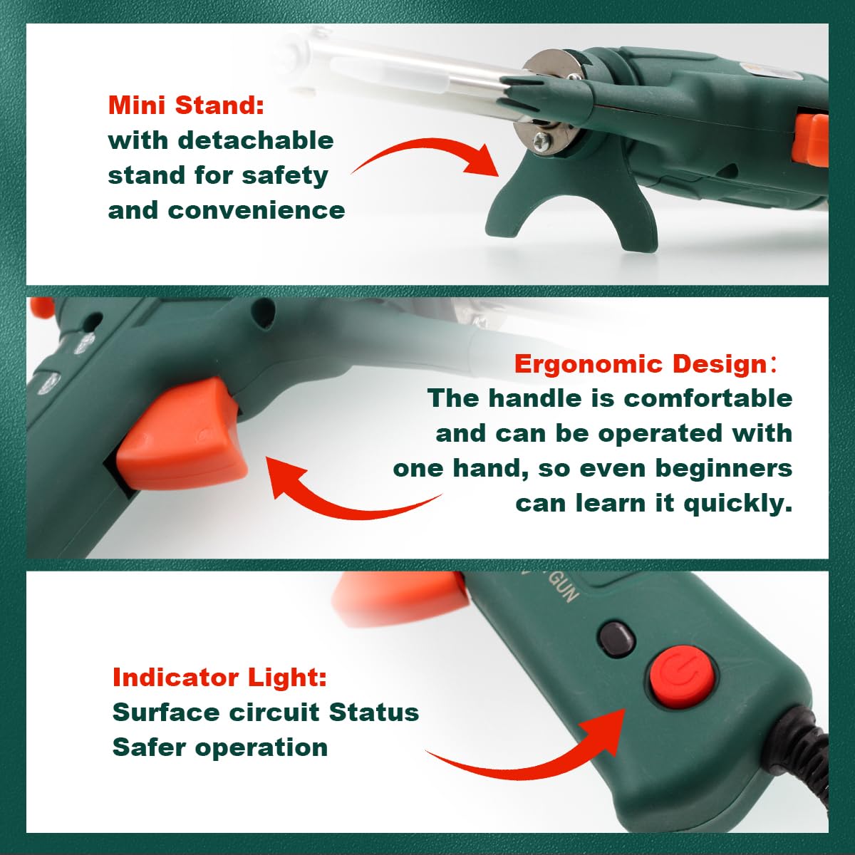Soldering Iron Kit, 60W Industrial Welding Machine Kit, Externally Heated Soldering Gun 480°C with 5-Piece Multi-Function Tools for Electronics, Metal & DIY Projects
