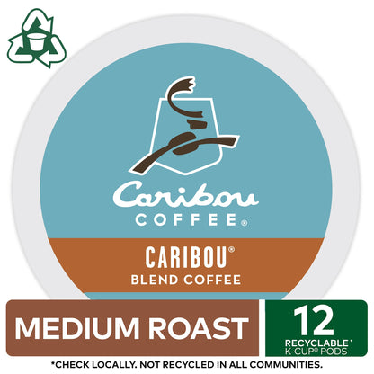 Caribou Coffee Caribou Blend Keurig Single-Serve K-Cup Pod, Medium Roast Coffee, 12 Count