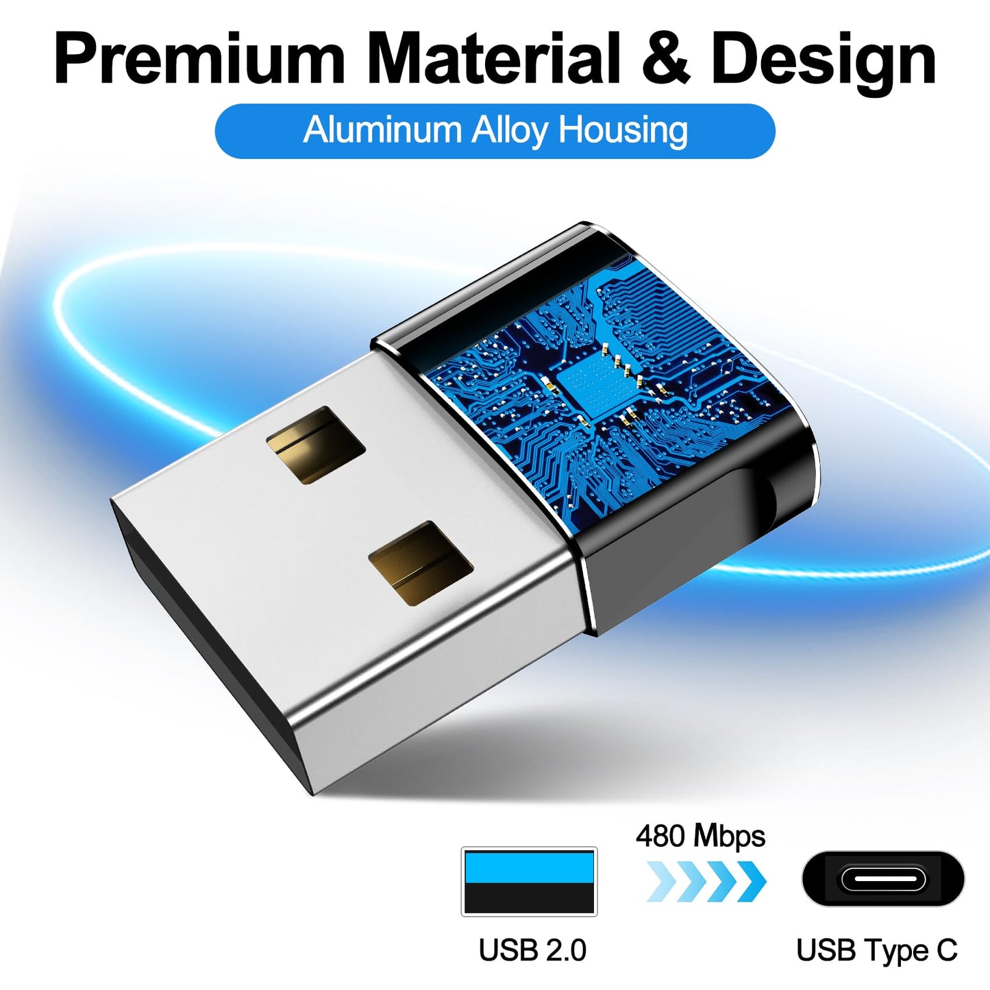 𝟒𝐏𝐚𝐜𝐤 𝐔𝐩𝐠𝐫𝐚𝐝𝐞𝐝 USB to USB C Adapter,Type-C Female to A Male Charger Converter for iPhone 17 Charger,iWatch Ultra SE 9 10,iPhone 17 Pro Max 16 15 12,Samsung S25,AirPods,iPad,Car,PS4