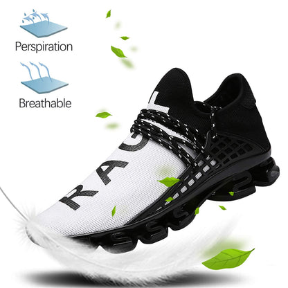 DUORO Men's Slip On Road Running Shoes, Breathable, Lightweight, Comfortable, White, Size 11.5 Wide