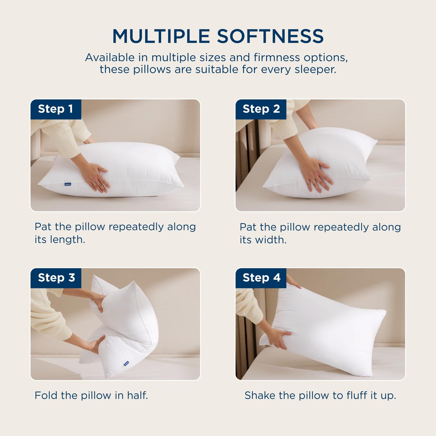 Bedsure Medium Firm Bed Pillows for Sleeping Standard Size, Set of 2, Standard Pillows 2 Pack Hotel Quality Premium Down Alternative for Medium Supportive Filling for Side, Back Sleepers