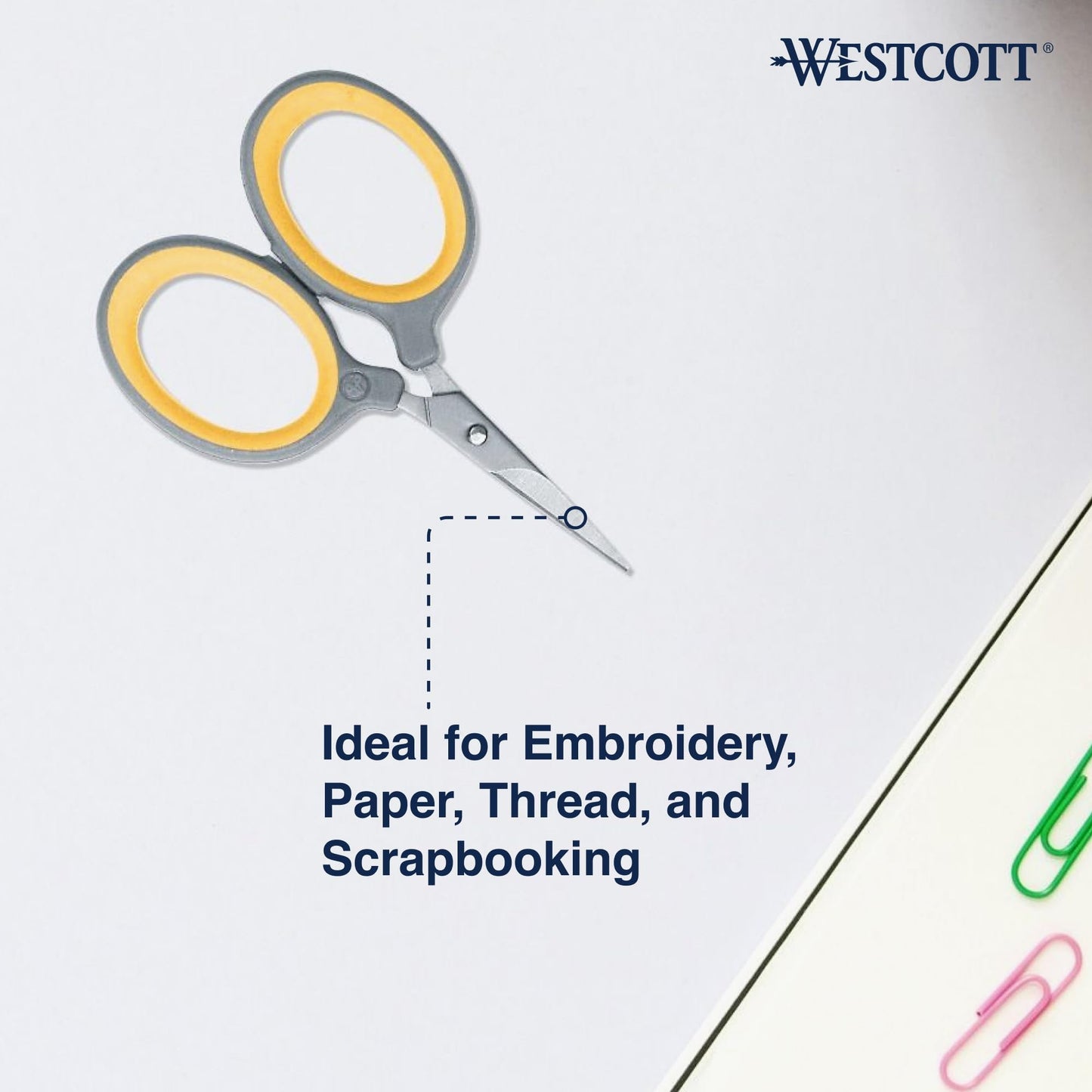 Westcott 2.5" Fine-Tip Craft Scissors with Titanium-Bonded Blades for Crafting, Sewing & More