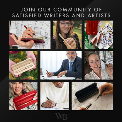 Wordsworth & Black Fountain Pen Set, Luxury Bamboo Wood - Medium Nib, Gift Case; Includes 6 Ink Cartridges, Ink Refill Converter -Journaling, Calligraphy; Drawing, Smooth Writing [Rosewood]