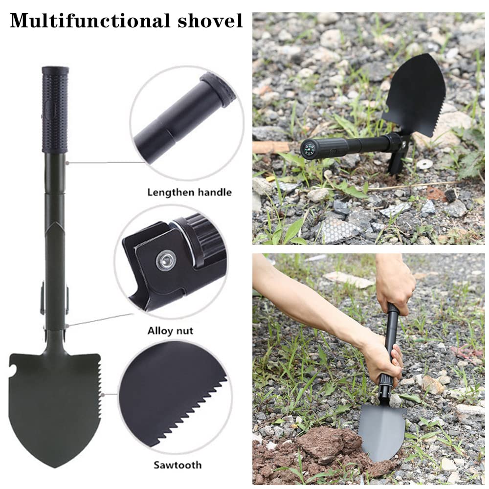 HAIPHAIK Emergency Roadside Kit for Car,Emergency Kits for Vehicles,Safety Kits for Cars, Car Jumper Cables Kit(11.8 Foot Upgrade) 124 Pcs,Tow Strap, Folding Survival Shovel,Car Tool Kit