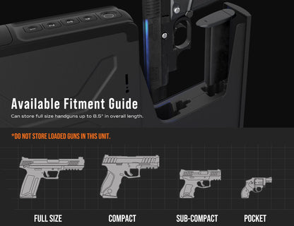 RPNB Gun Safe,Mounted Biometric Nightstand Handgun Safe with Quick Access Sliding Door, Pistol Safes for Wall Bedside Desk Vehicle with the Fingerprint, Keypad, Pistol Holder,Carbon Knight Series