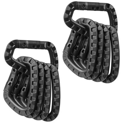 Tactical Gear Clips Plastic Carabiner Keychain Clip D-Rings Spring Snap Hook for Backpack, Molle System, Bag, Key Chain 12 Pack
