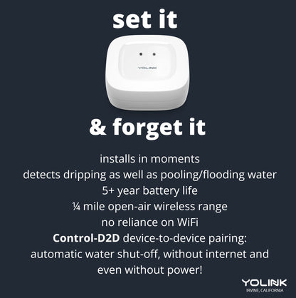 YoLink Smart Home Starter Kit: Hub & Water Leak Sensor 4-Pack, SMS/Text, Email & Push Notifications, LoRa Up to 1/4 Mile Open-Air Range, w/Alexa, IFTTT, Home Assistant