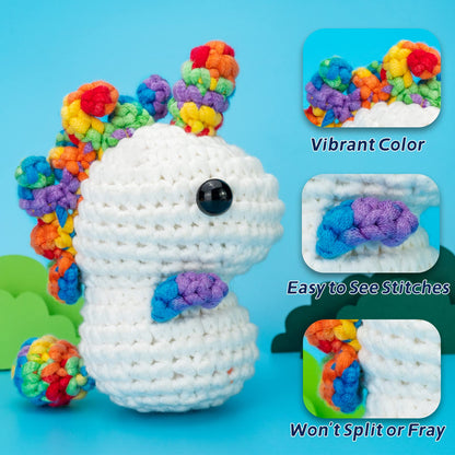 3x60g White Yarn for Crocheting and Knitting;3x66m (72yds) Cotton Yarn for Beginners with Easy-to-See Stitches;Worsted-Weight Medium #4;Cotton-Nylon Blend Yarn for Beginners Crochet Kit Making