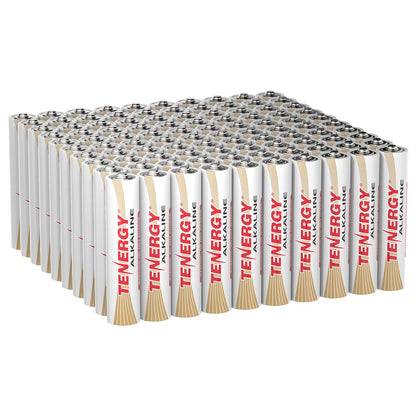 Tenergy 1.5V AAA Batteries, High Performance Alkaline AAA Non-Rechargeable Battery for Clocks, Remotes, Toys & Electronic Devices, 100 Pack