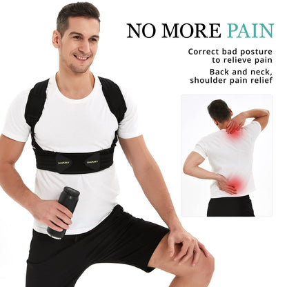 SHAPERKY Posture Corrector for Women and Men, Adjustable Upper Back Brace for Posture Hunchback Support and Providing Pain Relief from Neck, Shoulder, and Upper Back (1, Large/X-Large)