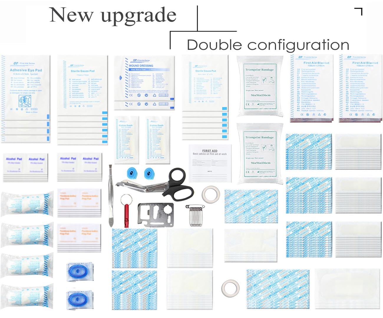 Compact First Aid Kit (228pcs) Designed for Family Emergency Care. Waterproof EVA Case and Bag is Ideal for The Car, Home, Boat, School, Camping, Hiking, Office, Sports. Protect Your Loved Ones. Red