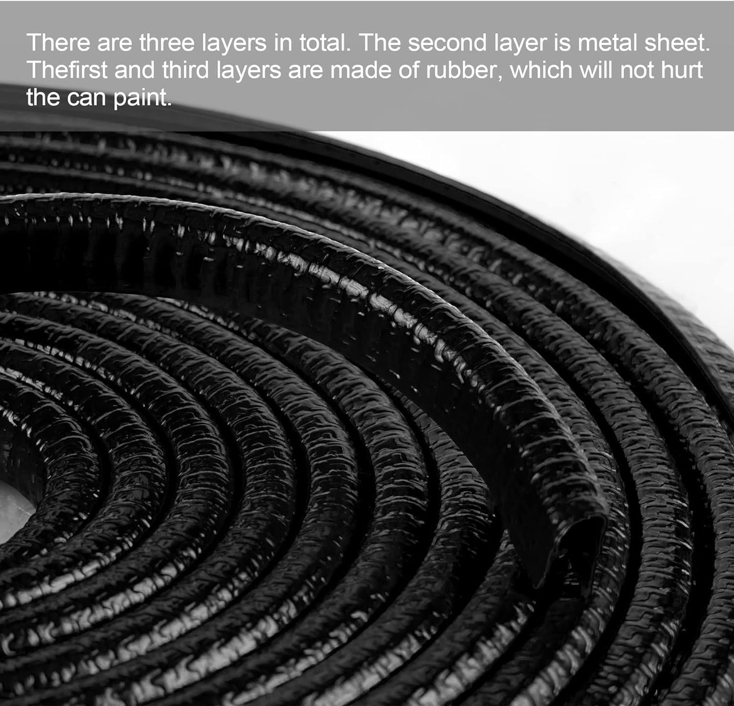 SINGARO 49Ft (15M) Car Door Edge Guard, No Glue Car Door Entry Guard Protective Strip, Rubber Edge Trim Car Door Protector, Applicable to Car, Truck, SUV and ATV, Car Exterior Accessories（Black）