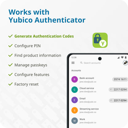Yubico - YubiKey 5C Nano - Multi-Factor authentication (MFA) Security Key and passkey, Connect via USB-C, Compact Size, FIDO Certified - Protect Online Accounts