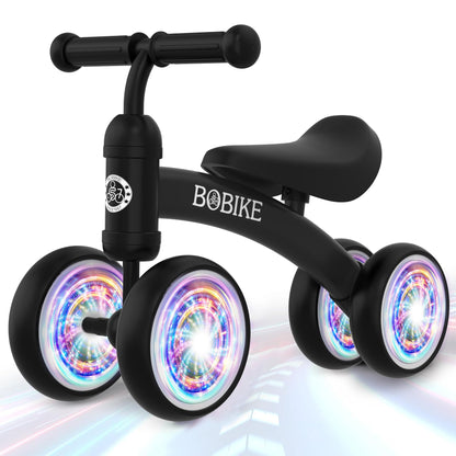 Baby Balance Bike Toys for 12-36 Months Kids Toy Boy and Girls Gifts Toddler Best First Birthday Gift Children Walker No Pedal Infant 4 Wheels Bicycle (Colorful, Black-Light)