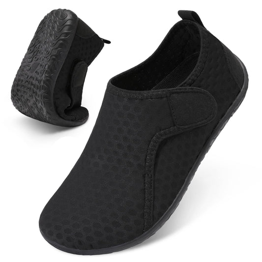 XIHALOOK Womens Mens Summer Outdoor Sports Shoes Aqua Barefoot for Beach Pool Swim Diving Pure Black, 8-9 Women/6.5-7 Men