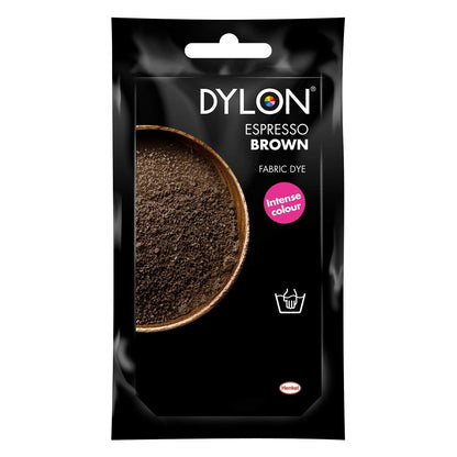 Dylon Fabric Clothes Soft Furnishings Hand Dye Sachet-Espresso Brown, 50 g (Pack of 1)
