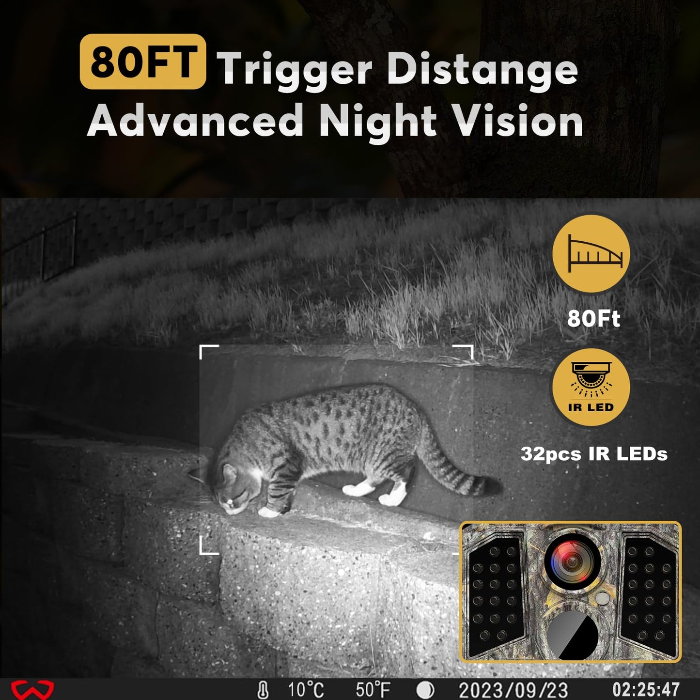 WOSODA Trail Camera 3 Pack 36MP 1920P HD Game Camera with SD Cards, 0.2s Trigger Time Infrared Night Vision Motion Activated Hunting Cam, IP66 Waterproof 2.0''LCD Wildlife Camera for Monitoring