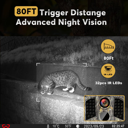 WOSODA Trail Camera 3 Pack 36MP 1920P HD Game Camera with SD Cards, 0.2s Trigger Time Infrared Night Vision Motion Activated Hunting Cam, IP66 Waterproof 2.0''LCD Wildlife Camera for Monitoring