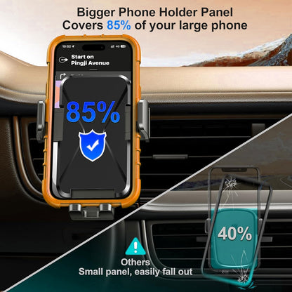 Qifutan Cell Phone Holder [Never Fall Upgrade Clip] Phone Holder Car Automobile Air Vent Hands Free for Car Fit Car Phone Holder Mount for All for iPhone Android Smartphone