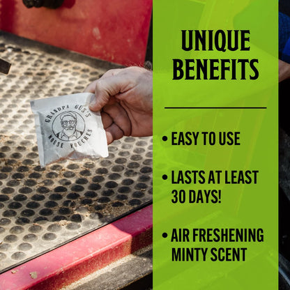 Grandpa Gus's Natural Mouse Repellent Pouches, Cinnamon/Peppermint Oils Repel Mice from Nesting & Freshen Air in Home/Cabin/Boat/Car/Storage/RV/Machinery/Shed, 1.75 Oz (40 Pouches)