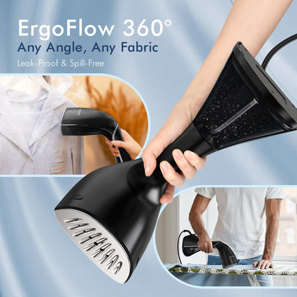 BEAUTURAL Steamer for Clothes, Upgraded 1800W High Power with Ceramic Heat-Up Plate, 2-Level Steam, 35 Seconds Preheating, 240ml Big Capacity, Removing Stubborn Wrinkles and Creases (Only for 120V)