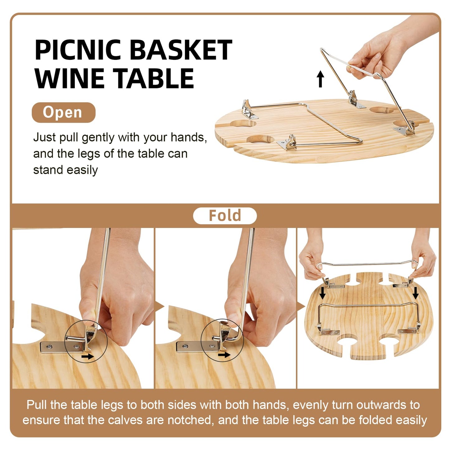 STBoo Picnic Basket for 4, Insulated Wicker Hamper with Folding Table, Willow Picnic Baskets Set with Large Insulated Cooler Bag for Camping Outdoor (Stripe)