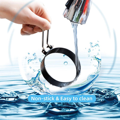 Stainless Steel Egg Rings for Frying Eggs（4 Pack） - 3.5" Round Non Stick Griddle Rings with Oil Brush, Egg Sandwich/Pancake/Cooking Molds, Breakfast Maker Accessories & Egg Separator