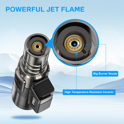 TOPKAY 2 Pack Torch Lighter Jet Flame Butane Lighter Refillable Mini Torch Lighter for Candles Grill BBQ Fireworks Camping (NO PREFILLED)