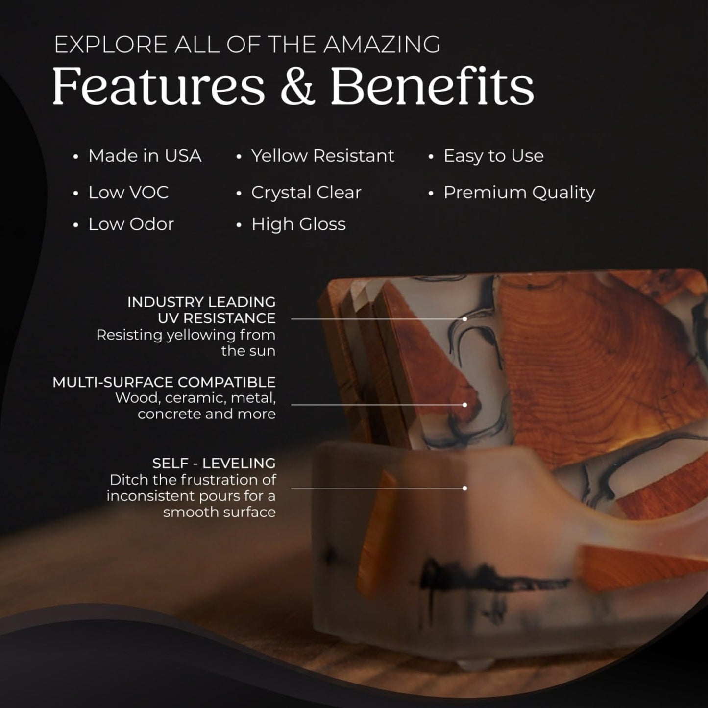 Promise Epoxy UV Art Resin 16 Oz Kit – Crystal Clear Table Top Epoxy with Superior UV Resistance, Perfect for Casting, DIY Projects, Jewelry Making, Home Décor, and Other Arts and Crafts