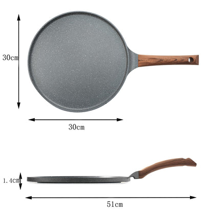 SENSARTE Nonstick Crepe Pan, Swiss Granite Coating Dosa Pan Pancake Flat Skillet Tawa Griddle 12-Inch with Stay-Cool Handle, Induction Compatible