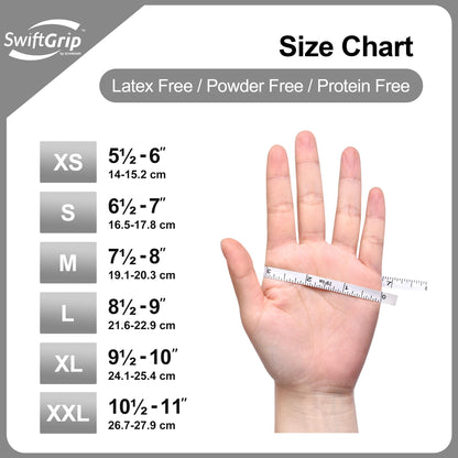 SwiftGrip Disposable Nitrile Exam Gloves, 3-mil, Large, Box of 100, White Nitrile Gloves Disposable Latex Free for Medical, Cleaning, Cooking & Esthetician, Food-Safe, Powder-Free, Non-Sterile