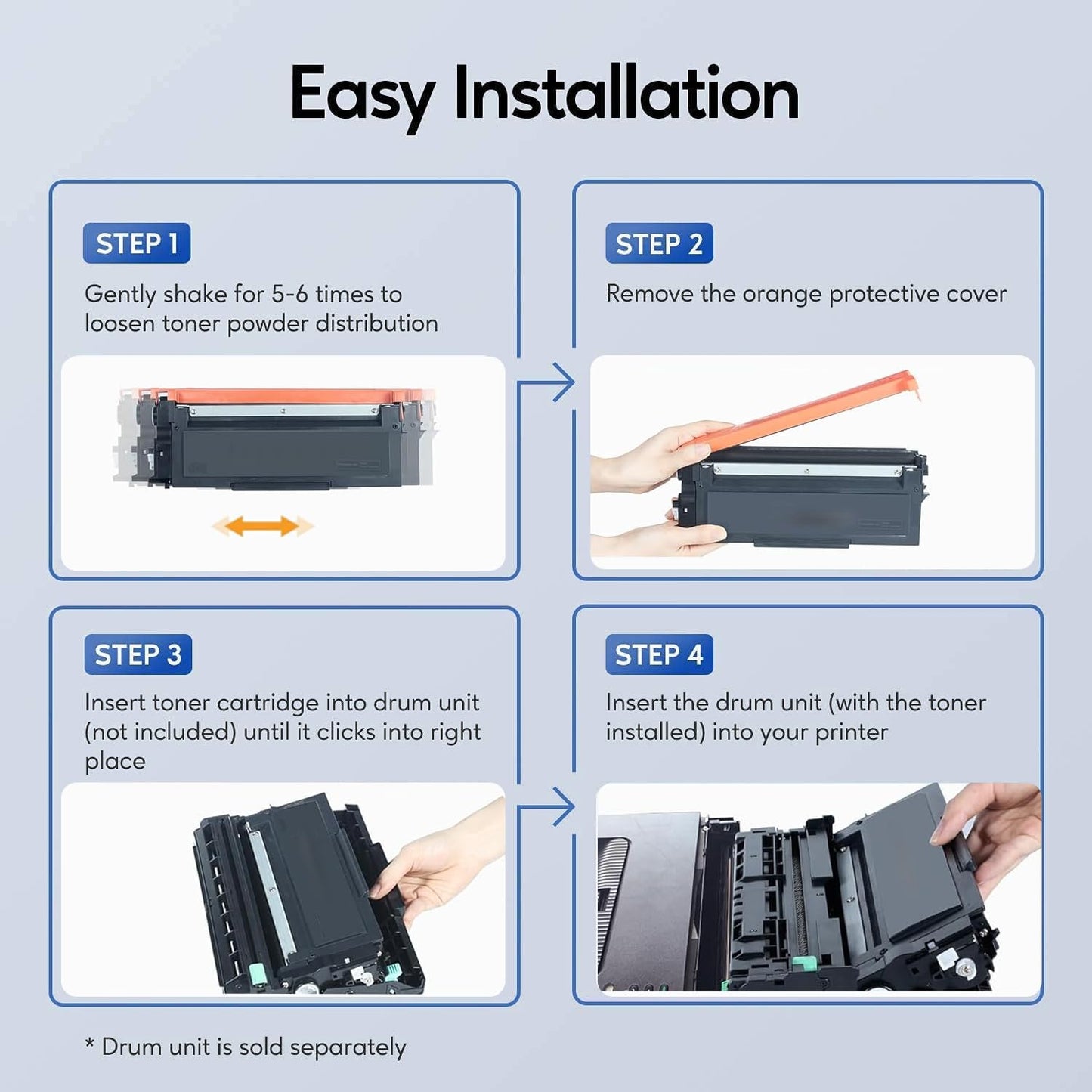 TN660 Toner Cartridge Replacement Compatible for Brother TN 660 TN-660 TN630 High Yield to use with HL-L2380DW HL-L2320D HL-L2340DW DCP-L2540DW MFC-L2700DW MFC-L2720DW Printer (Black, 4 Pack)
