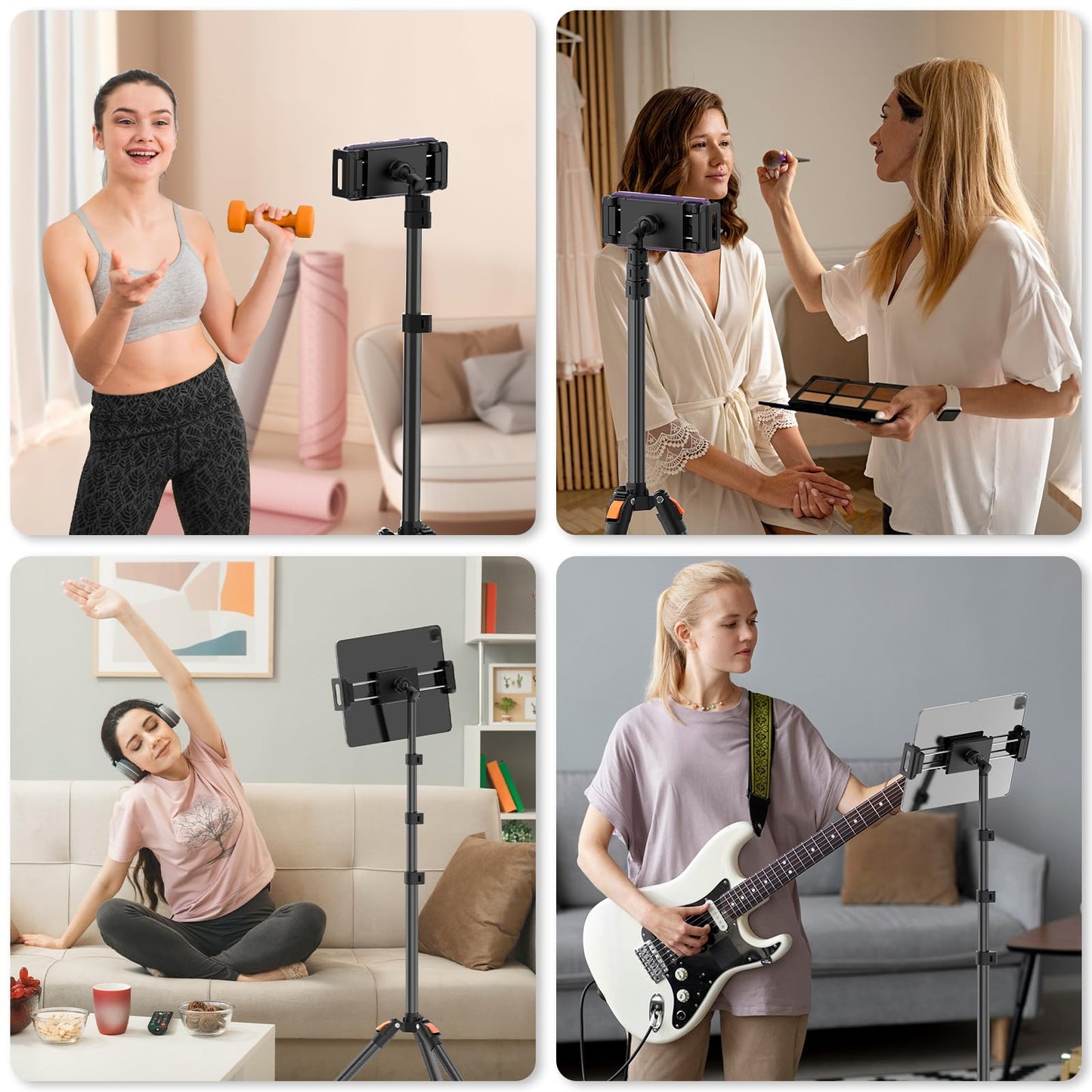 XXZU 72in Tablet Floor Stand Tripod,Tablet Stand Floor with 360° Ball Head,Height Adjustable Floor Stand Holder with Case,Tall Tripod for Phone/Music/Stream/Recording and All 4.7-13” Devices