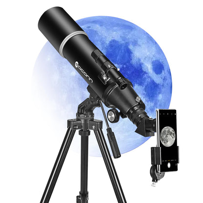 Telescopes for Adults Astronomy, 80mm Aperture 600mm Refractor Telescope for Kids & Beginners, Compact and Portable Travel Telescopio with Backpack