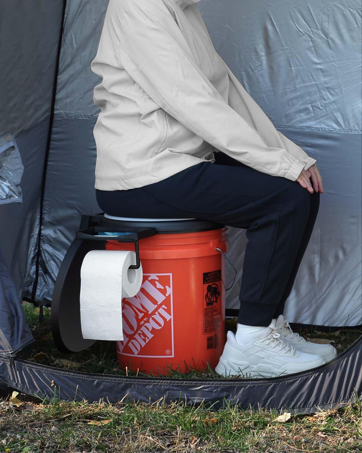 TRIPTIPS Portable Toilet with Soft Cushion, 5 Gallon Rotatable Lid, Adults and Kids Camping Toilet Seat for 5 Gal Bucket