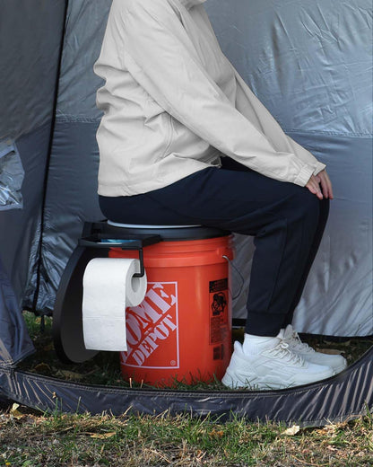 TRIPTIPS Portable Toilet with Soft Cushion, 5 Gallon Rotatable Lid, Adults and Kids Camping Toilet Seat for 5 Gal Bucket