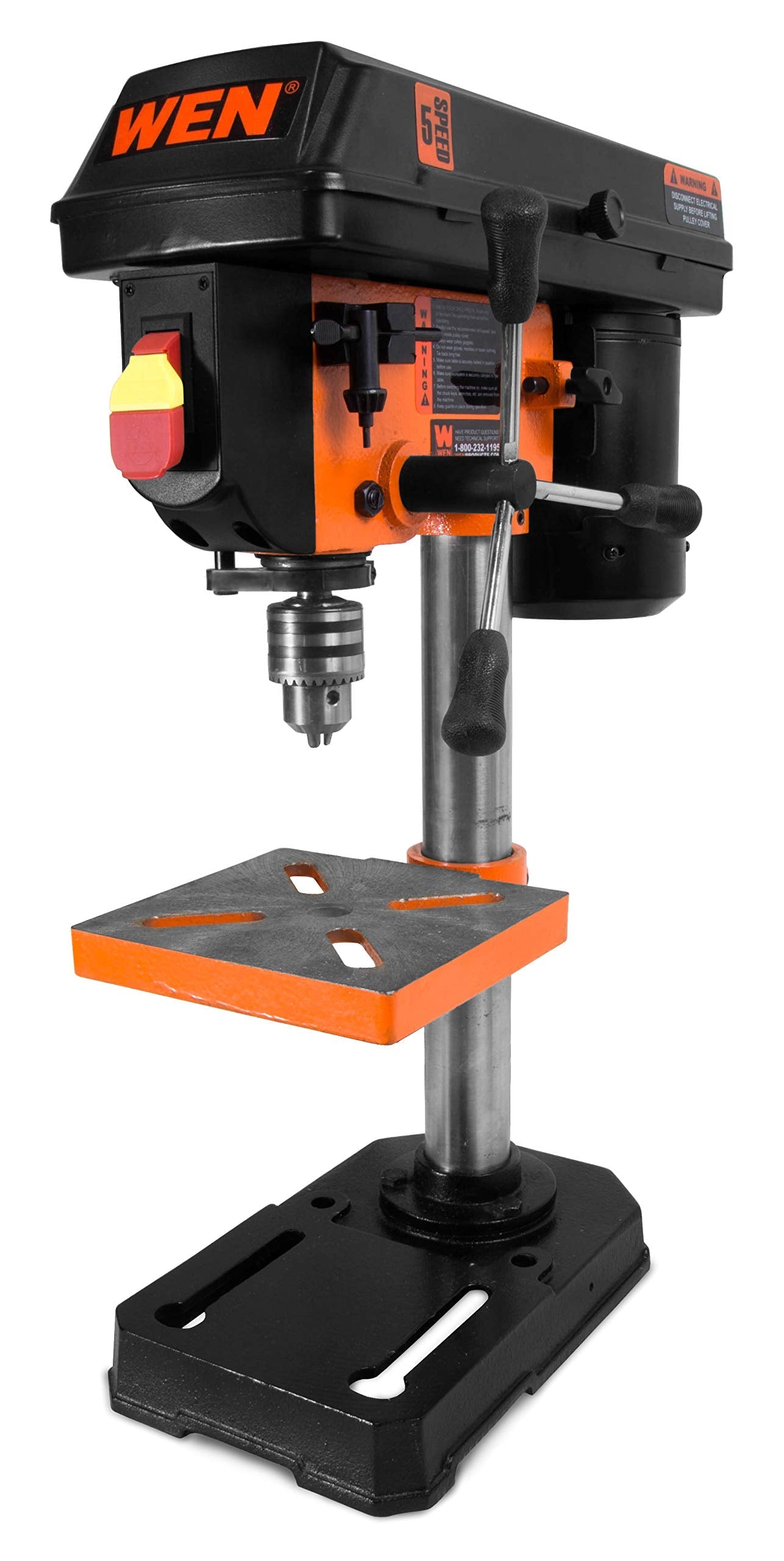 WEN 4208T 2.3-Amp 8-Inch 5-Speed Cast Iron Benchtop Drill Press,Black/Orange
