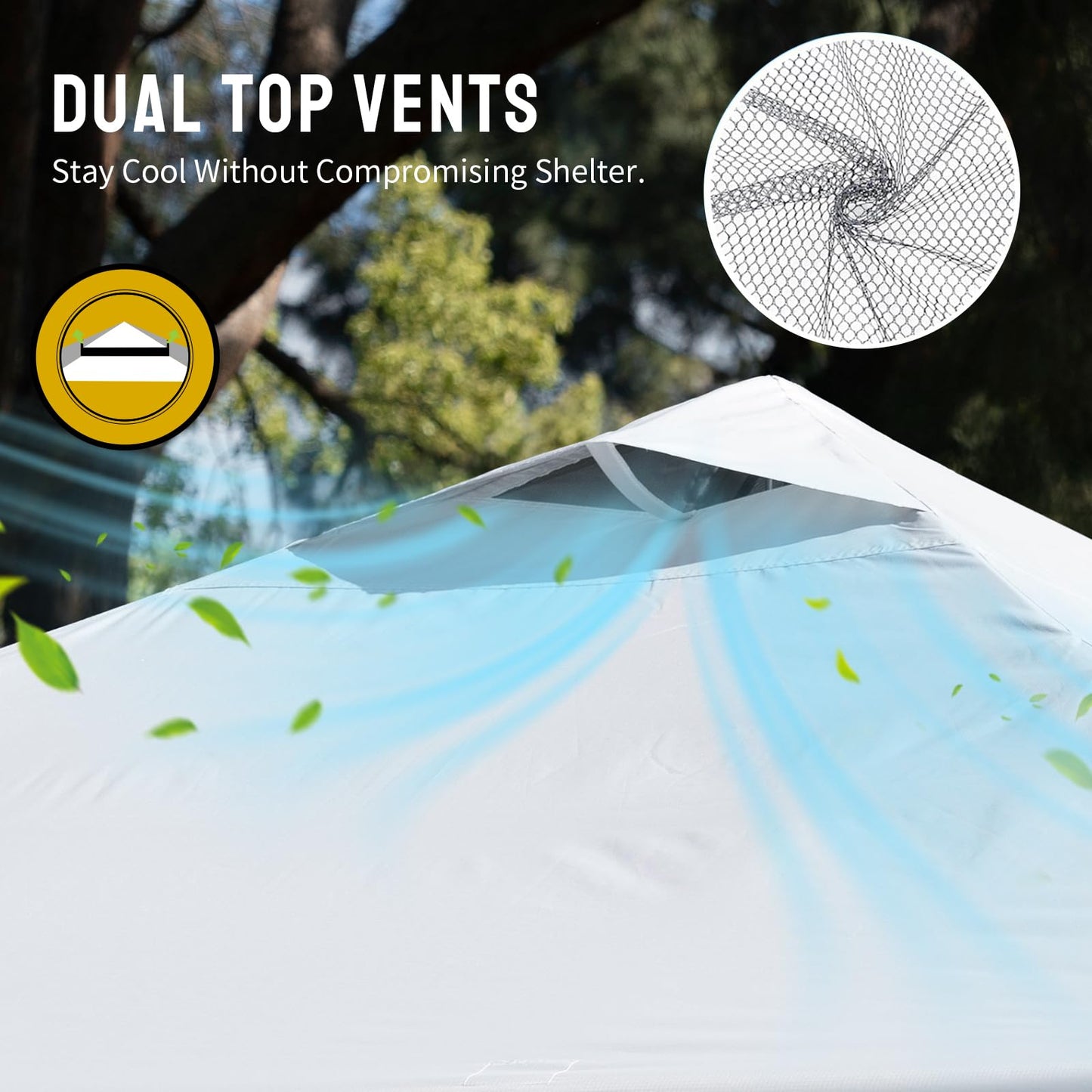 CROWN SHADES 10x10 Pop Up Canopy - Beach Tent with One Push Setup - Easy Outdoor Sun Shade for Events, Parties, Camping - Gazebo with STO-N-Go Cover Bag, Silver Coated Top, Grid White