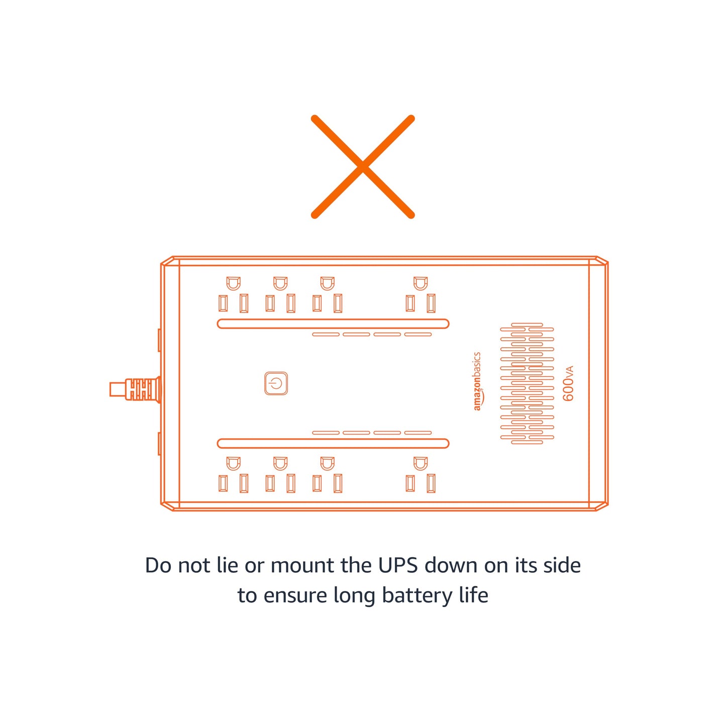 Amazon Basics UPS Battery Backup & Surge Protector 600VA/360W, 8 Outlets, Standby Uninterruptible Power Supply, for Power Outage Protection, Compact, Black