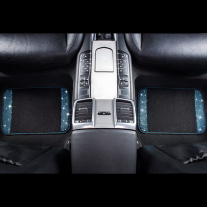 CAR PASS Bling Rhinestones Diamond Waterproof Car Floor Mat, Crystal Sparkly Shining Glitter Carpet, Anti-Slip PVC Heel Pad Universal for Interior Auto SUV,Sedan,Van,4pcs Girly Women Mint Teal Diamond