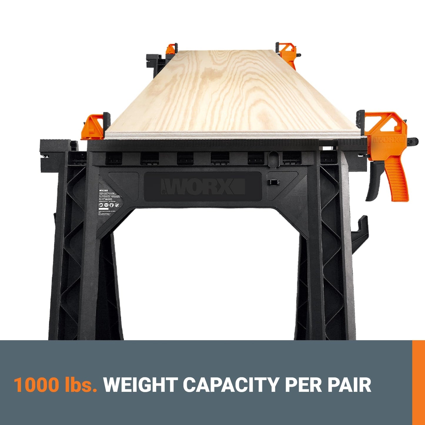 Worx WX065 Clamping Sawhorses with Bar Clamps