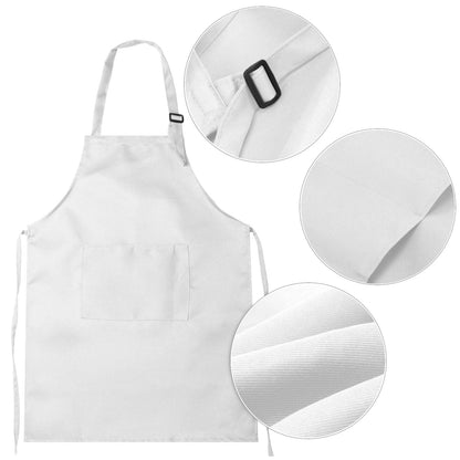 Yaomiao 4 Pieces Kids Apron with Pocket Children Adjustable Chef Apron for Cooking Baking Painting (White,S for 2-6 Age)