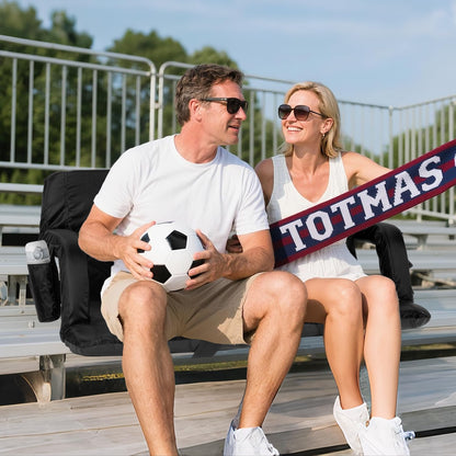 Sportneer Stadium Seats with Back Support: 2.5'' Thick Comfy Cushion 6 Adjustable Angle Bleacher Seat with Armrest - 2 Large Pockets, 2 Cup Holders Stadium Chair for Sport Events Concerts Parks