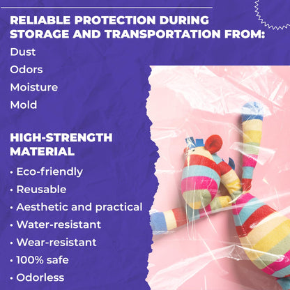 APQ Drawstring Bag, 12x16 Inches. 100 Waterproof Plastic Bags. 2 Mil Bags for Cosmetics, Toiletries